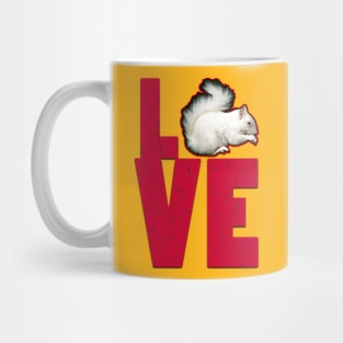 albino squirrel love Mug